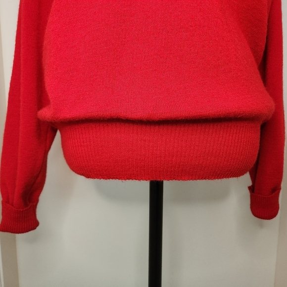 Vintage 80s Red Knit Sweater - Picture 7 of 9